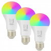 IMMAX NEO SMART sada 3x LED žiarovka E27 11W RGB+CCT farebná a biela, stmievateľná, Zigbee, TUYA