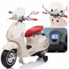 Elektrický skúter Vespa pre deti od 3 rokov, MP3 prehrávač, biely