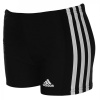 adidas Classic 3-Strips Swim Boxers Junior Boys Black/White 9-10 Years