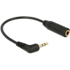 Delock 65674 jack audio prepojovací kábel [1x jack zástrčka 2,5 mm - 1x jack zásuvka 3,5 mm] 0.17 m čierna; 65674