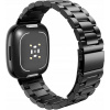 Metal Strap kompatibilný s Fitbit Versa 4/Versa 3/Sense 1/2, silný, čierny