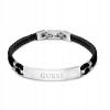 Čierny kožený pánsky náramok na šperky Guess (Čierny kožený pánsky náramok na šperky Guess)