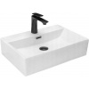 REA BONITA keramické umývadlo závesné/na dosku s prepadom 51x36 cm Biele lesklé U8701 REA-U8701
