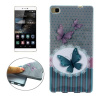 Gumený kryt Colorful Butterfly & Green Mini Dot na Huawei P8