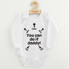 Detské body s potlačou New Baby You can do it daddy! Biela 62 (3-6m)