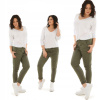 Fashionweek Dámske štýlové tepláky s vreckami BAGGY Boyfriend MF681 Farba: Khaki, Veľkosť: L/XL