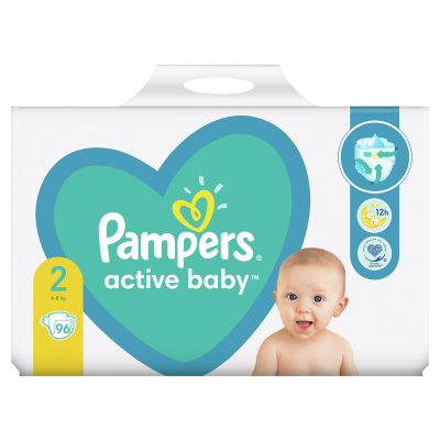 Pampers Active Baby Giant Pack - plenky vel. 2 (4-8 kg), 96 ks