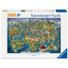 Ravensburger Puzzle 12001738 - Weltkarte mit Sehenswürdigkeiten - 5000 Teile Puzzle, illustrierte Weltkarte, mit tollem Poster, für Weltenbummler und (Hra)