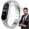 Náramok pre xiaomi mi band 5 6 strieborný oceľový pánsky náramok