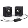 Genius SP-HF385BT, Reproduktory, 2.0, 4W, Bluetooth, 3,5mm jack, USB, dřevěné, černé 31730046400