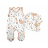 Baby Nellys 2-dielna sada, bavlnené dupačky s košieľkou Safari cream, veľ. 62