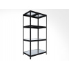 Bezskrutkový regál Biedrax 35 x 60 x 180 cm, čierny, 4 police plech zinok, nosnosť 150 kg na policu