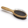 Mikki Bamboo Large Combi Brush - bambusová kefa 2v1 s nylonovými štetinami a kovovými kolíkmi, veľká