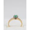 Zlatý prsteň s diamantmi a smaragd 0,31ct (Zlatý prsteň s diamantmi a smaragd 0,31ct)
