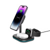 AppleMix Bezdrôtová Qi nabíjačka / stojan TECH PROTECT 3v1 pre Apple iPhone / Watch / AirPods - podpora MagSafe - čierna