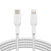 BELKIN kabel oplétaný USB-C - Lightning, 1m, bílý (CAA004bt1MWH)