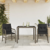 3dílný bistro set s poduškami šedý polyratan Šedá 3212030