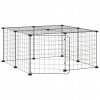 SHUMEE 12-panelová ohrádka pre zvieratá s dvierkami čierna 35 × 35 cm oceľ 3114051