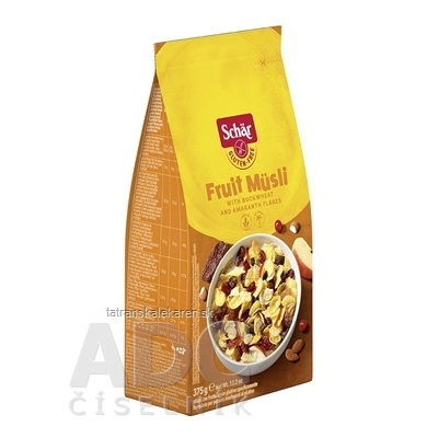 Schär Fruit Müsli bezgluténové müsli s ovocím, 1x375 g