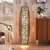 Stojacia lampa Lindby Nias, výška 111 cm, ratan, textil - 9624091
