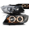 BMW E90 / E91 05-08 - predné čierna svetlá s ANGEL EYES