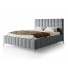 Wilsondo Čalúnená manželská posteľ s úložným priestorom Greid 160x200 - sivá