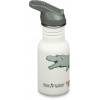 Detská nerezová fľaša Klean Kanteen Kid Classic Narrow 12oz (w/Flip Seal Sport Cap) - dino skate 355 ml uni