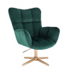 LuxuryForm DESIGN Kozmetické kreslo AURORA VELUR na zlatom kríži - zelené