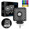 18W RGB LED PRACOVNÁ LAMPA HALOGEN RGB FUNKCIE SVIETENIA DC9-80V štvorcová