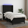 vidaXL Posteľ boxsping s matracom a LED čierna 80x200 cm látka - Čierna - 105716-205824