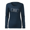 DRAGOWA Slim dámske tričko s dlhým rukávom made in slovakia, tmavo modrá 160g/m2 Veľkosť: XL