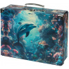 BAAGL Skladací školský kufrík Delfín s kovaním