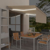 VidaXL Ručne rolovateľná markíza s LED závesom, 4x3 m, krémová