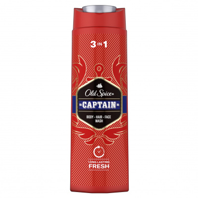 Old Spice Captain Sprchový gél a šampón pre mužov 400ml, 3v1, dlhotrvajúca sviežosť