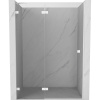 Mexen, Mexen Lunar ľavé otočné sprchové dvere 130 cm, transparentné, biele - 834-130-000-20-00-L