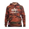 Alpha Industries Basic Hoody Camo pánska mikina Burned Camo Veľkosť: M, Farba: zelený a hnedý maskáč
