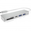 ICY BOX IB-HUB1413-CR USB 3.2 Gen 1 (3.1 Gen 1) Type-C Strieborná (IB-HUB1413-CR)
