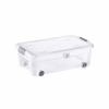 Tontarelli COMBI BOX CLIP 29,5L s víkem transparent, kolečka, clip stříbrný 8035665000