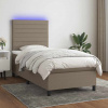 Box spring postel s matrací a LED taupe 90x190 cm textil 3134921