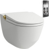 LAUFEN Cleanet Riva sprchová toaleta, závesná WC misa Rimless s hlbokým splachovaním, s doskou na sedenie, 395 x 605 mm, biela, s povrchom LCC, H8206914010001