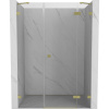 Mexen Lunar sprchové dvere otočné pravé 160 cm, priehľadné, zlaté brúsené - 834S-160-050-55-00-P
