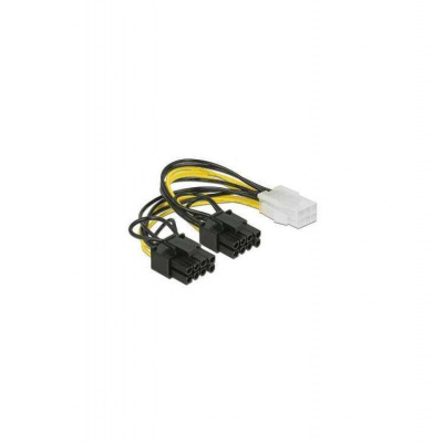 Delock PCI Express napájecí kabel 6 pin samice 2 x 8 pin samec 15 cm (85452)