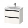 Duravit Ketho.2 Umývadlová skrinka, 55x63x46 cm, 2 zásuvky, lesklá biela K25282022220000