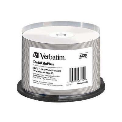 1x50 Verbatim DVD-R 4,7GB 16x Wide glossy waterproof print