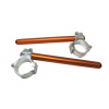 ACCOSSATO Aluminium-forged clip-ons ACCOSSATO with metal clamp composed of 2 half-rings 10 degrees inclination, orange