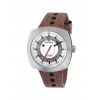 Strieborné pánske hodinky Mondia s koženým opaskom Prade - Silver / White 42MM Automatic