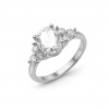 iZlato Forever Zásnubný prsteň Louise s oválnym moissanitom 2,00 ct, striebro ISBR112