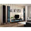 Cama Meble Obývačka VIGO NEW 6, biely mat/čierny lesk