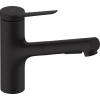 Hansgrohe Zesis M33 - Páková kuchynská batéria 150, vyťahovacia sprška, 2jet, čierna matná 74820670