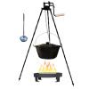 Perfect Cauldron kotlík na guláš smalt 16 l, Perfect Cauldron špeciálna trojnožka s poistnou kladkou VAR 1,25 m na kotlík, Perfect Cauldron pokrievka smalt 44 cm, Perfect Cauldron Prenosné ohnisko na